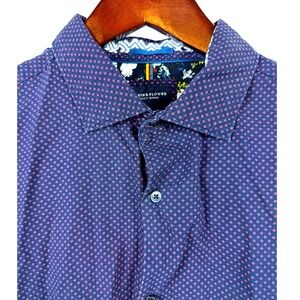 Denim & Flower Ricky Singh Mens XL Short Sleeve Button Down Shirt Pattern‎